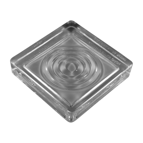 solid square glass paver clear