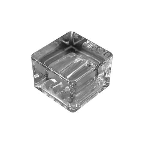 solid square glass paver clear