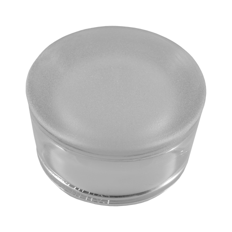 solid round glass paver sandblasted