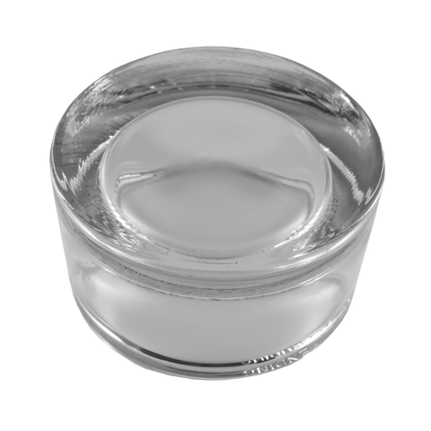solid round glass paver clear