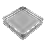 solid square glass paver clear