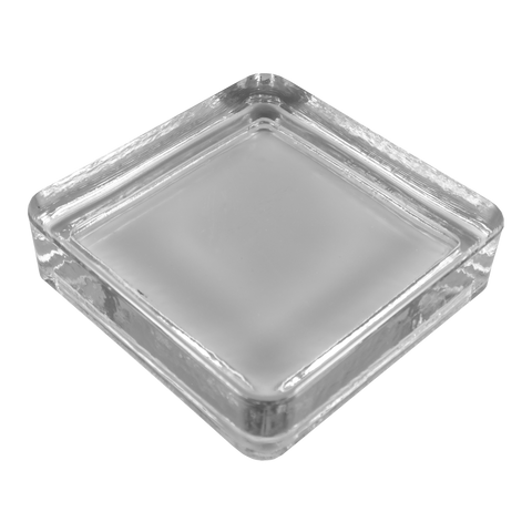 solid square glass paver clear