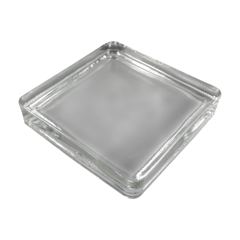 solid square glass paver clear