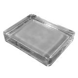 solid square glass paver clear