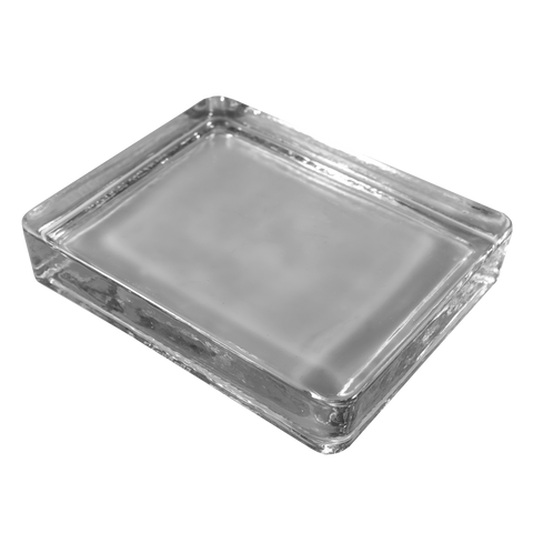 solid square glass paver clear